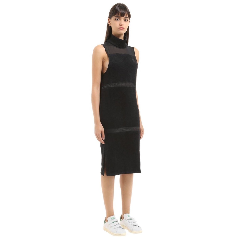 Adidas French Terry Turtleneck Dress Black Sz XS